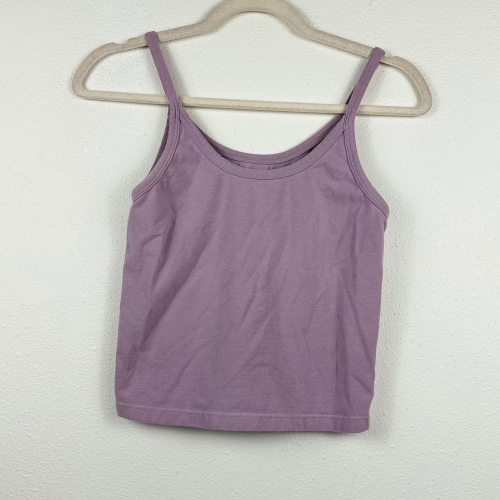 ARQ Women Purple Organic Cotton Stretch Scoop Neck Cami Tank Top Large